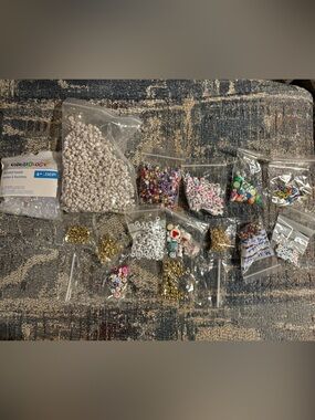 Assorted White and Multi-Color Craft Bead Kit for Parties and DIY